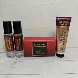 Men's Bourbon Mahogany Teakwood Cologne Soap Bath & Body Works Shea Hand Cream